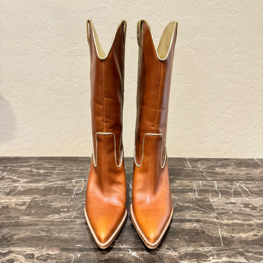 Vintage Cole Haan X Nike Lab G-Series Embellished Leather Cowboy Boots - Picture 5 of 12